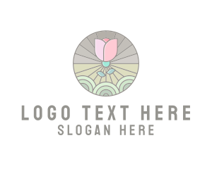 Intricate Flower Badge  Logo