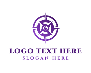 Purple Navigation Compass logo design