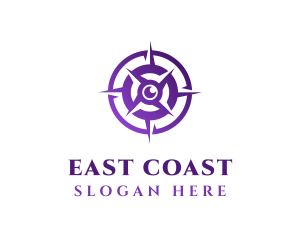 East - Purple Navigation Compass logo design