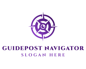 Purple Navigation Compass logo design