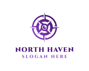 North - Purple Navigation Compass logo design