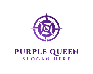 Purple Navigation Compass logo design