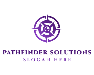 Purple Navigation Compass logo design