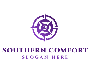 South - Purple Navigation Compass logo design