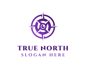 Purple Navigation Compass logo design