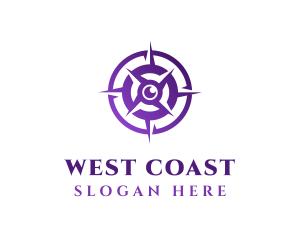 West - Purple Navigation Compass logo design