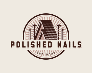 Home Renovation Roofing Nail logo design