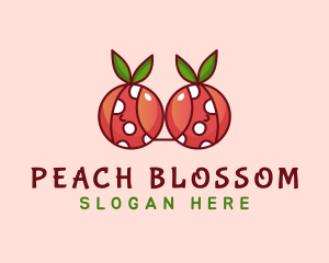 Peach Boobs Bra Bikini logo design