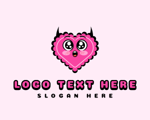 Retro - Naughty Heart Valentine logo design