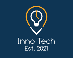 Innovative - Timer Lightbulb Navigator logo design