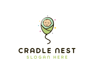 Baby Swaddle Balloon logo design