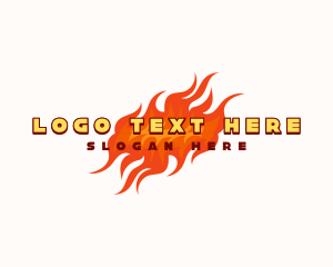 Restaurant Hot Fire Logo