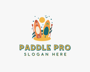 Paddleboarding Beach Watersports logo design