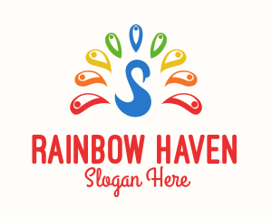 Rainbow Peacock Festival logo design