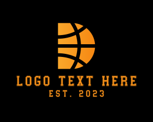 Hoops - Basketball Letter D logo design