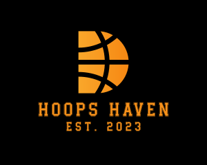 Hoops - Basketball Letter D logo design
