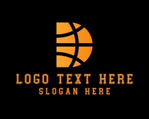 Basketball Letter D  Logo