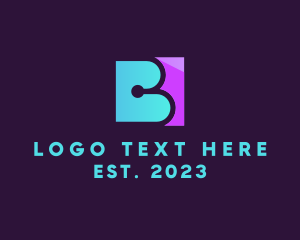 Simple - Company Circuit Letter B logo design
