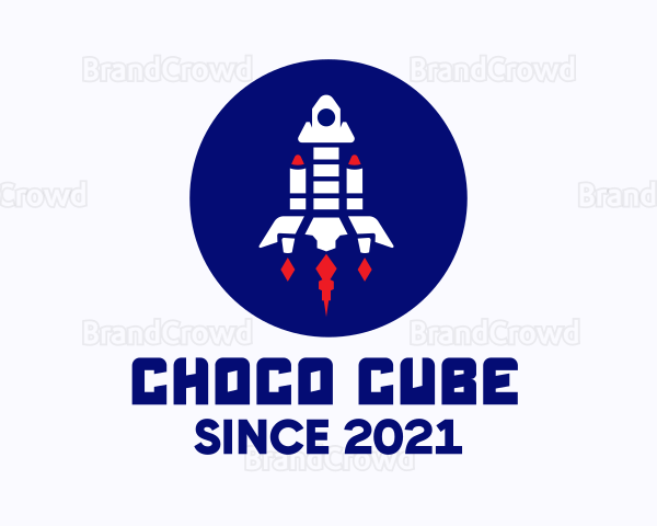 Rocketship Space Launch Logo