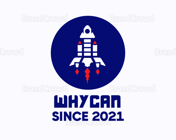 Rocketship Space Launch Logo