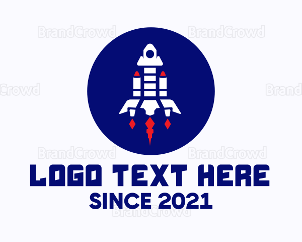 Rocketship Space Launch Logo