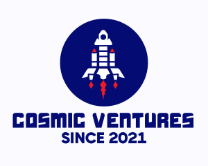 Space - Rocketship Space Launch logo design