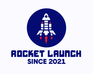 Projectile - Rocketship Space Launch logo design