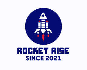 Rocketship Space Launch  logo design