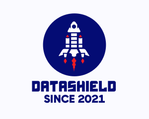 Exploration - Rocketship Space Launch logo design