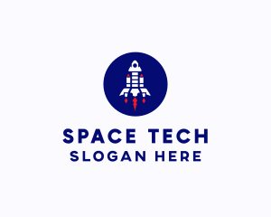 Rocketship Space Launch  logo design