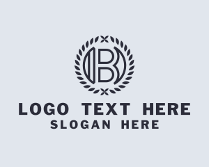 Letter B - Laurel Leaf Wreath Letter B logo design