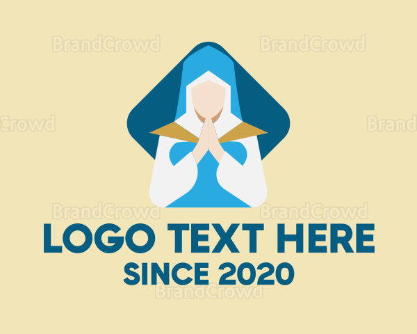 Blue Nun Praying Logo