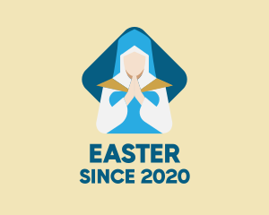 Saint - Blue Nun Praying logo design