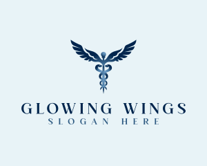 Medical Caduceus Wings logo design