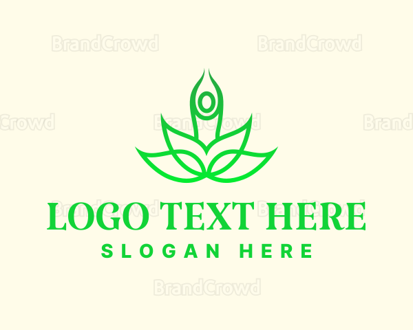 Green Eco Lotus Yoga Logo