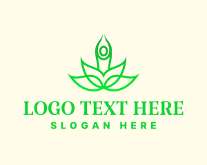 Green Eco Lotus Yoga Logo