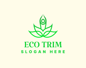 Green Eco Lotus Yoga logo design