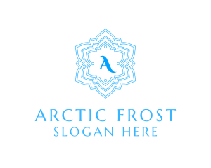 Winter Frosty Snowflake logo design
