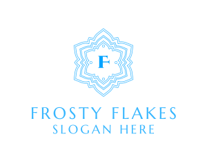 Winter Frosty Snowflake logo design