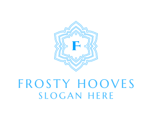 Winter Frosty Snowflake logo design