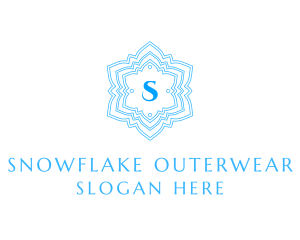 Winter Frosty Snowflake logo design