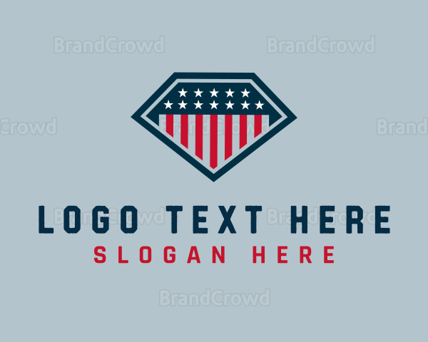 Diamond American Flag Logo