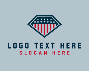 Authority - Diamond American Flag logo design