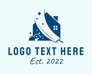 Sanitize - Blue House Cleaning logo design