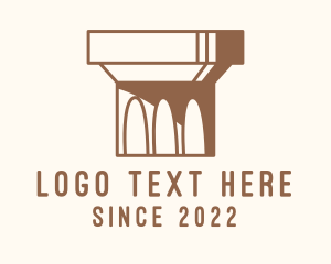 Construction - Brown Construction Column logo design
