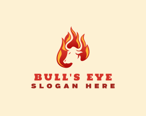 Bull Flame Grill logo design