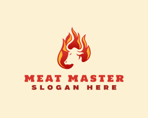 Bull Flame Grill logo design