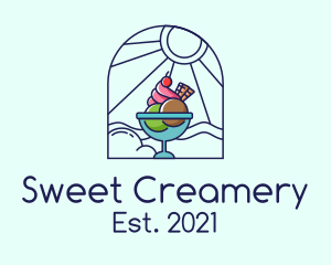 Summer Ice Cream Sundae logo design