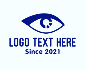 Eye-lens - Blue Contact Lens Eye logo design