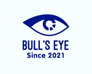 Blue Contact Lens Eye logo design